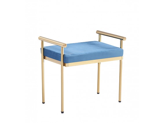 Banqueta acero dorada y asiento tapizado poliester