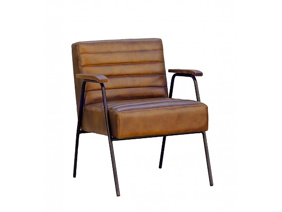 Sillón de piel, estructura de hierro 