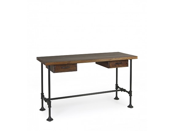 Escritorio hierro y madera de Mango, con dos cajones