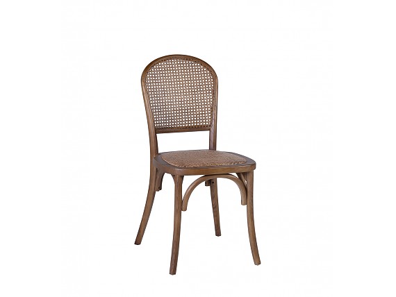 Silla madera de Roble con rejilla en respaldo