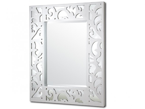 Espejo clásico shabby chic con marco tallado