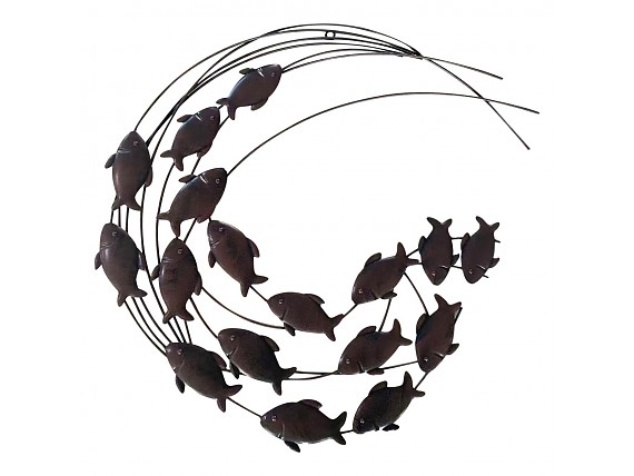 Adorno circular peces metal