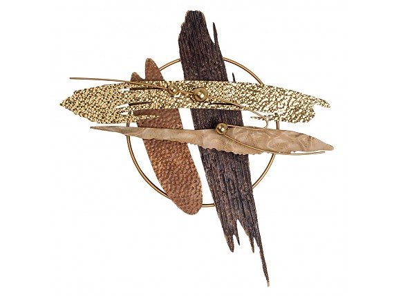 Adorno de pared marrón y dorado