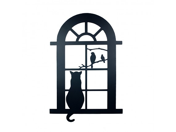 Adorno para pared de gato en la ventana