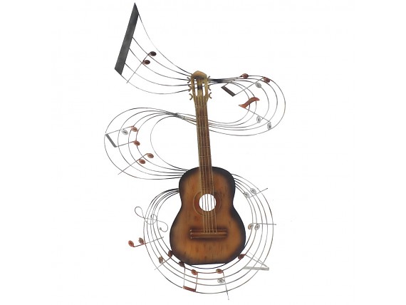 Adorno pared guitarra y notas musicales