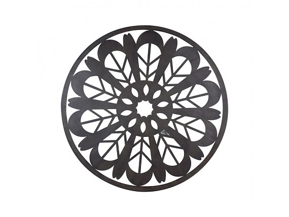 Adorno de pared mandala circular troquelado de hierro negro