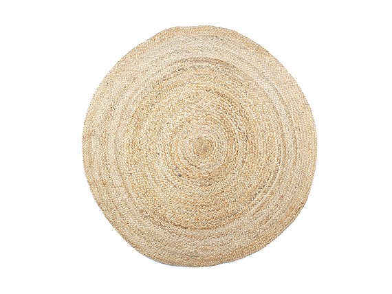 Alfombra de yute redonda 120cm de fibra natural hecha a mano