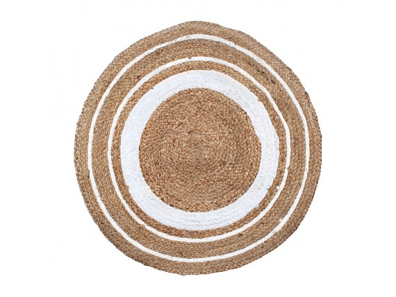 alfombra redonda crudo 100 cm de diametro
