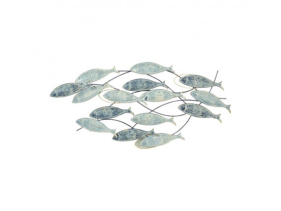 Aplique decoración pared peces de metal