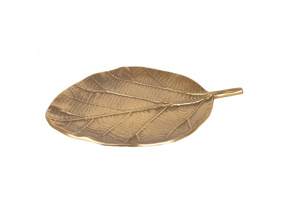 Bandeja aluminio hoja dorada 