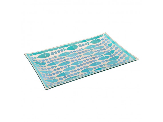 Bandeja mosaico vidrio azul
