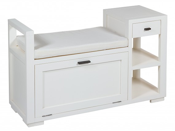 Zapatero blanco y madera estilo nórdico - Hipopótamo Muebles