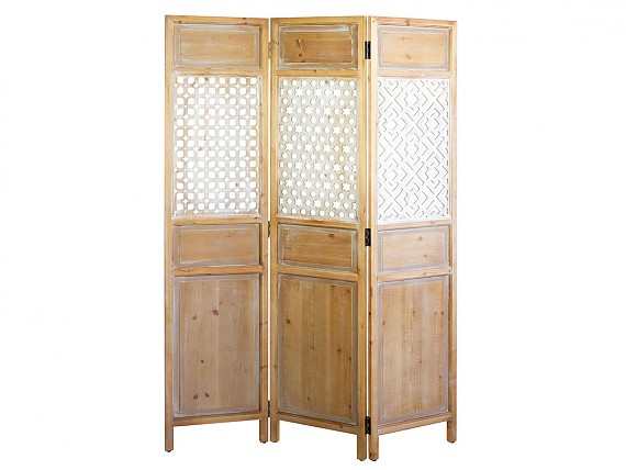 Biombo separador plegable de madera estilo vintage Boston