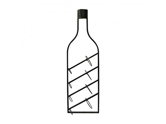 Botellero de Pared para 4 Botellas con soporte para Copas Dornan - SKLUM