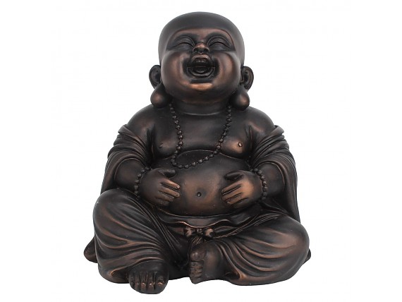 Buda de resina sonriente