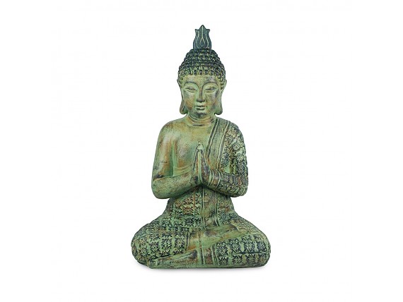 Buda meditando de magnesia en tono verde