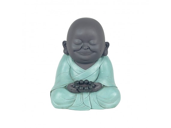 Buda sonriendo con soporte portavelas
