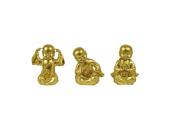 Surtido 3 Budas dorados pequeños