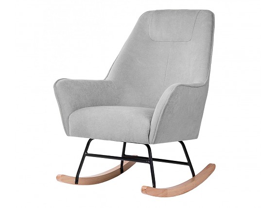 Mecedora estructura acero negro y patas madera
