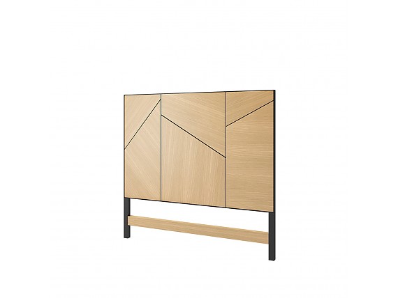 Cabezal de madera con detalles en negro 135cm