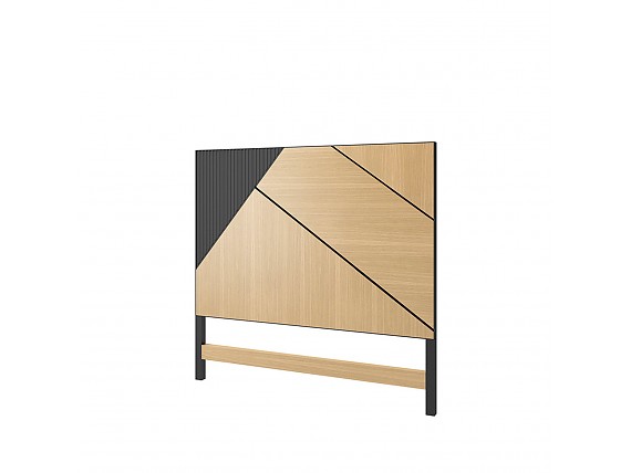 Cabezal 150 cm combinado en madera y negro