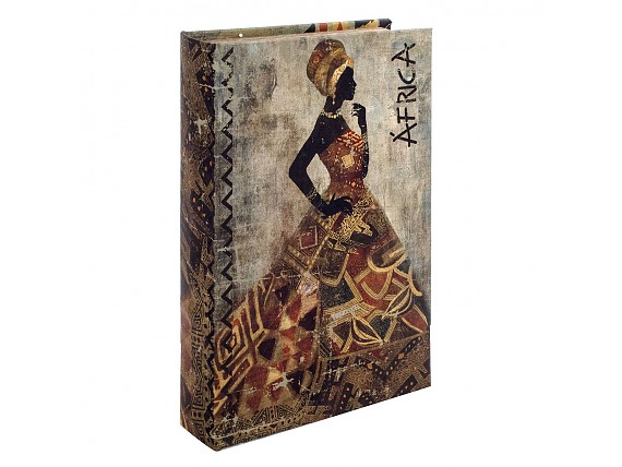Caja libro vintage mujer africana