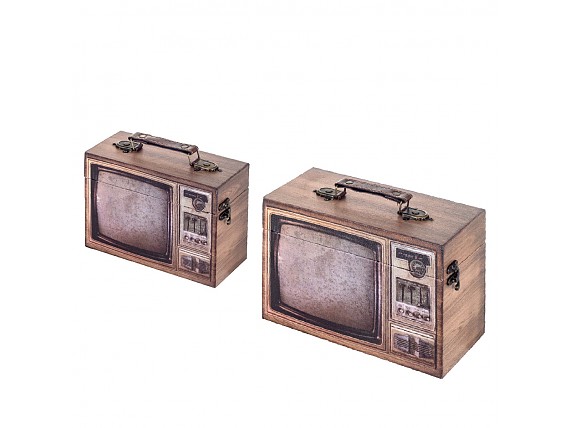 Cajas bauleras diseño retro televisión 