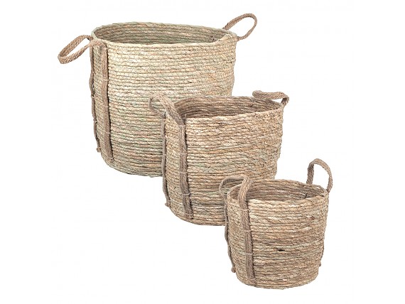 Cestas de almacenamiento rectangulares de cesta natural de algas marinas con tapa 8cm H x 23cm W x 16cm D