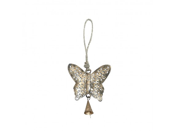 Colgante de metal mariposa con campana