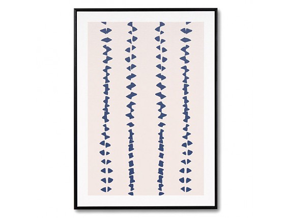 Cuadro con formas azules y marco negro