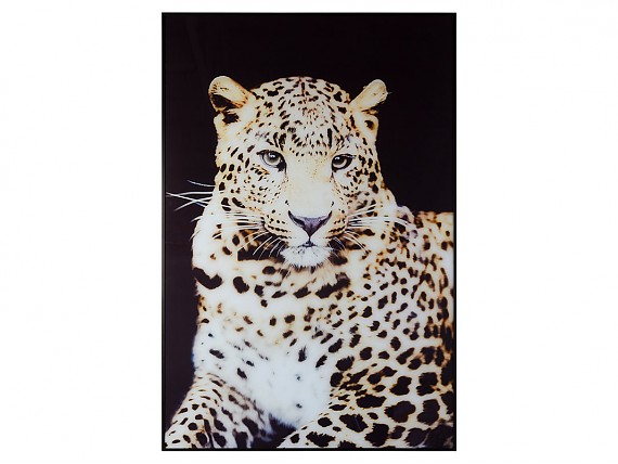 Cuadro leopardo en fondo negro