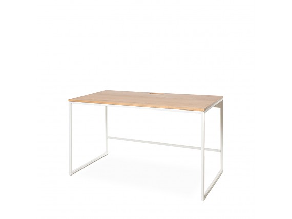 Escritorio minimal en roble y blanco