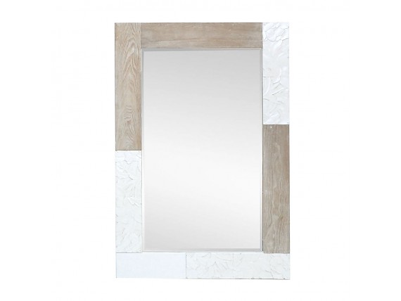 Espejo clásico blanco con marco decorado