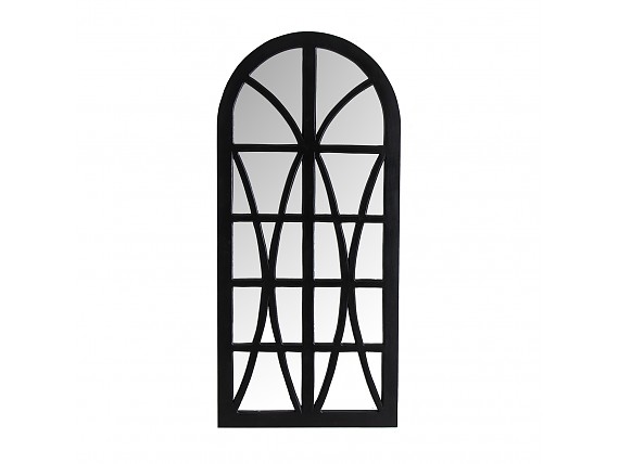 Espejo ventanal colonial de madera negra