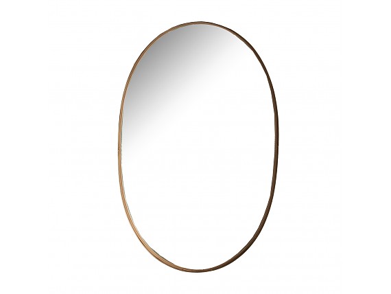 Espejo ovalado de pared marco hierro dorado