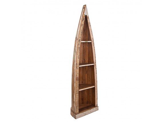 Estantería madera rústica forma barco