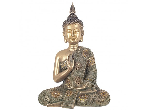 Estatua Buda de la salud dorado con brillantes