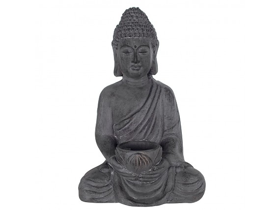 Estatua de Buda sentado en resina gris