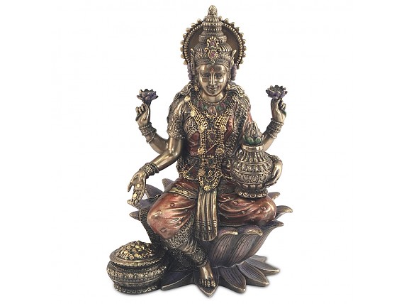 Estatua Lakshmi sentado dinero
