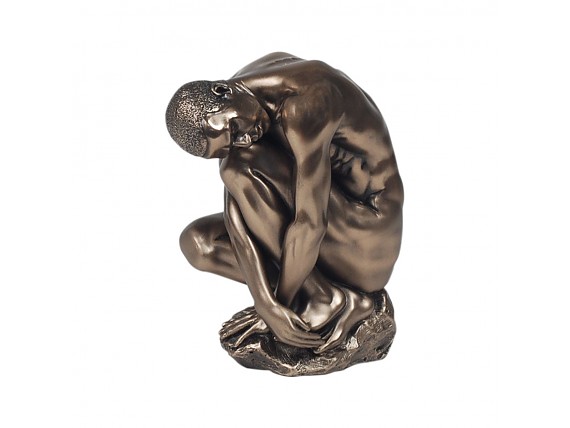 Estatua El Pensador desnudo de resina bronce