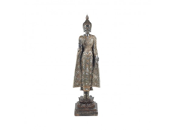 Estatuilla de resina Buda de pie en Mudra Abhaya