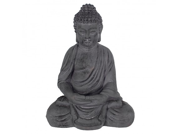 Estatua de Buda dhyana sentado en resina gris