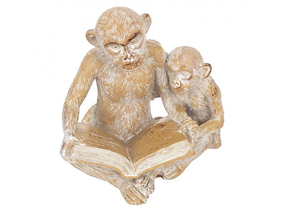 Figura de 2 monos leyendo un libro