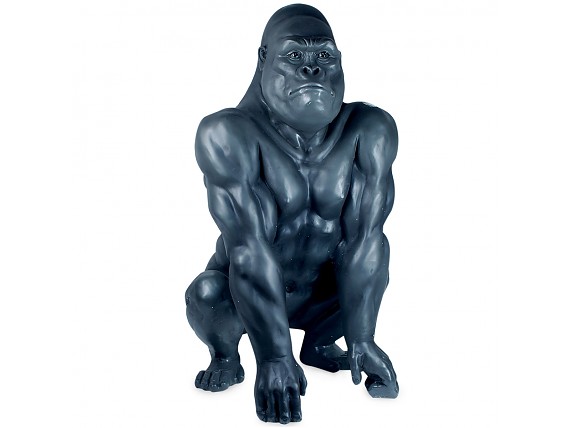 Figura animal gorila negro de resina