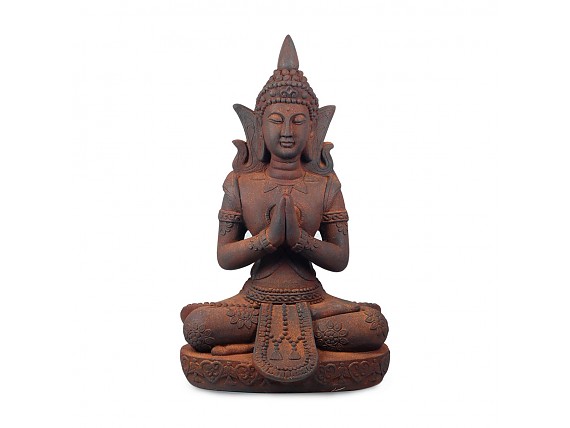 Figura de Buda de magnesia ocre en Mudra Namaskara