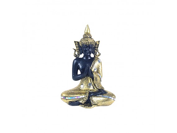 Figura de Buda meditando con traje dorado pedrería