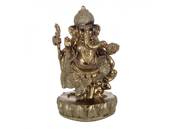 Figura decoración budismo Ganesh dorado