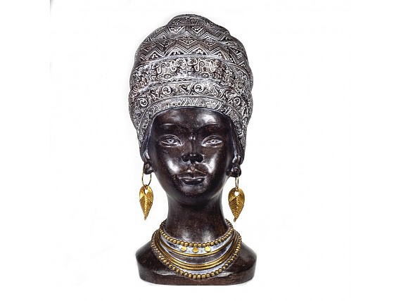 Figura cabeza africana turbante étnico