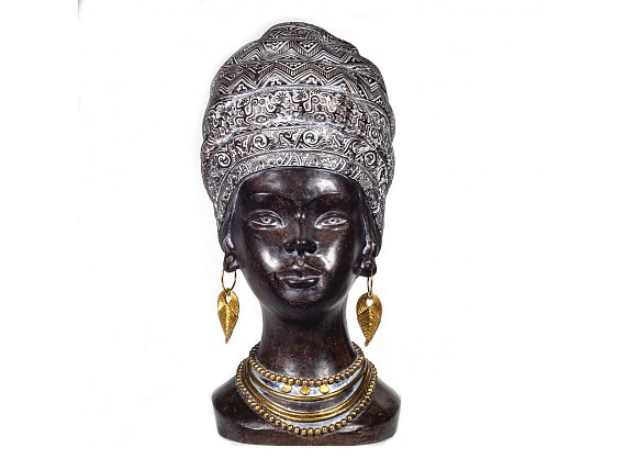 Figura cabeza africana turbante étnico