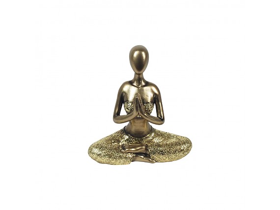 Figura decorativa haciendo yoga de resina